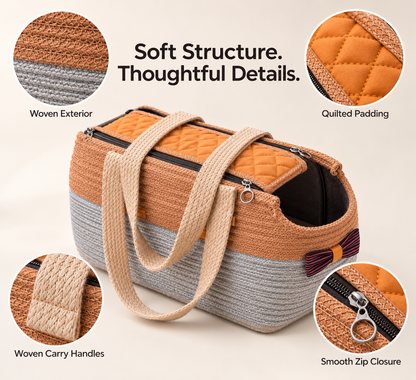 Handcrafted Woven Dog Carrier Bag