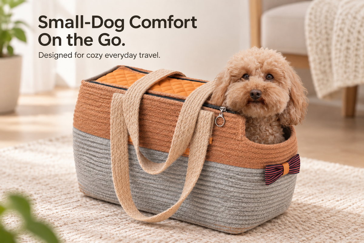 Handcrafted Woven Dog Carrier Bag