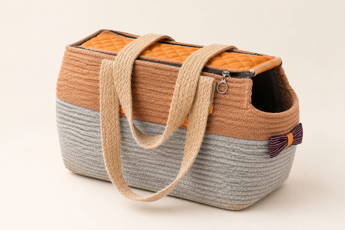 Handcrafted Woven Dog Carrier Bag