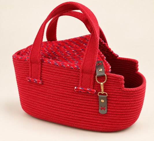 Handcrafted Woven Dog Carrier Bag