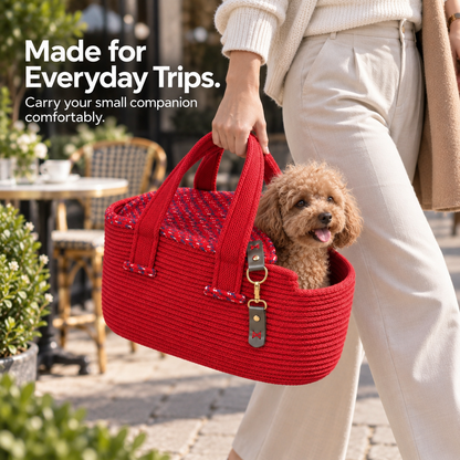Handcrafted Woven Dog Carrier Bag