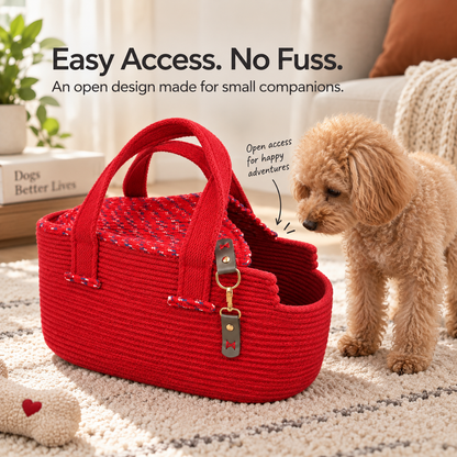 Handcrafted Woven Dog Carrier Bag